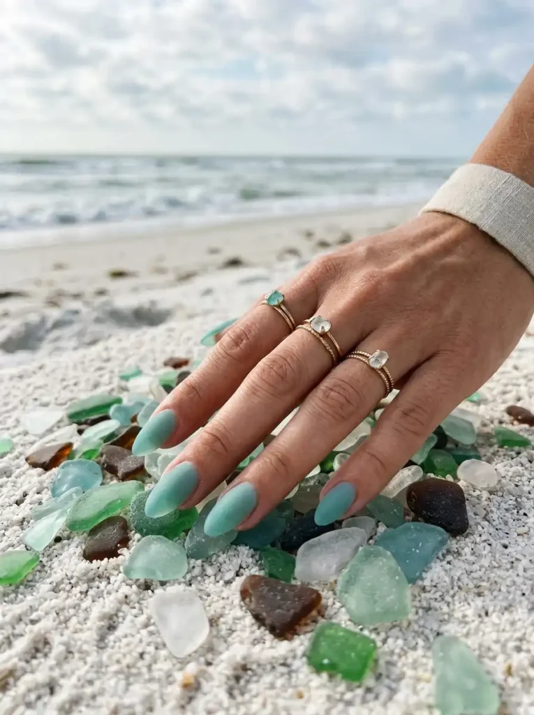 Sea Glass Glazed Nails