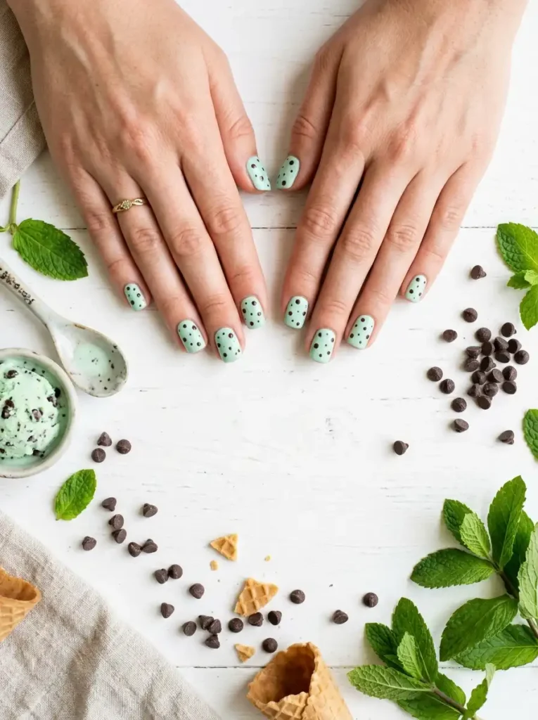 Mint Chocolate Chip Nails