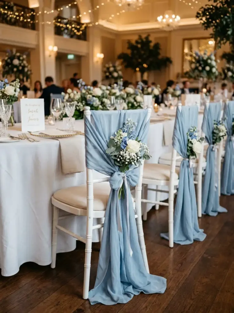 Blue Chiffon Chair Sashes