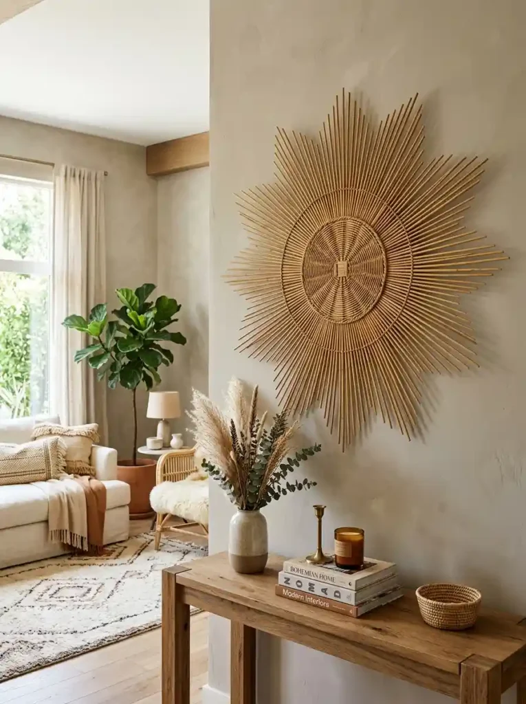 Rattan Sunburst Wall Art