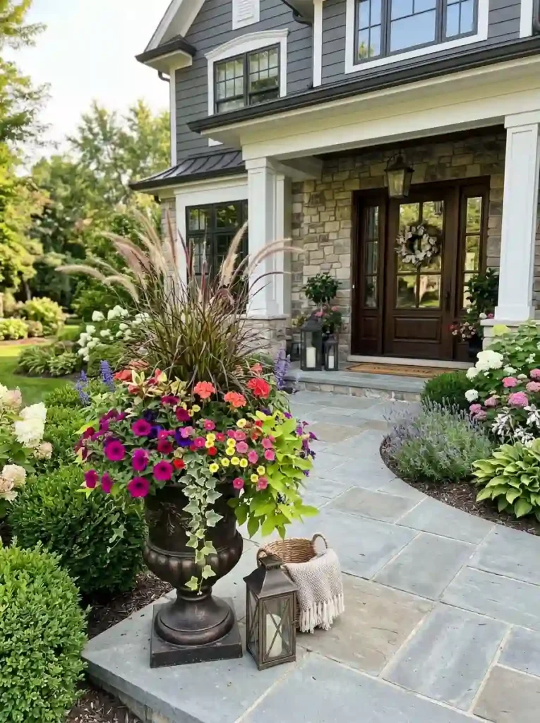 Tall Grass and Flower Combination Pots