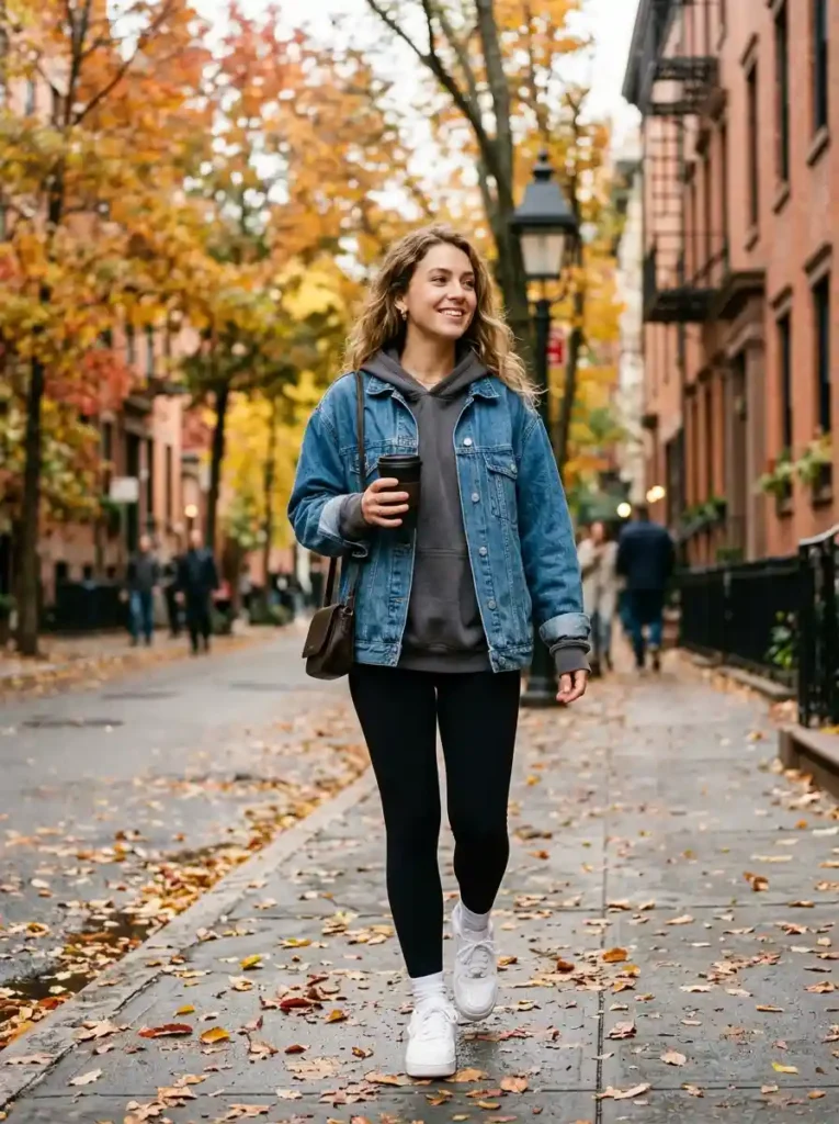 Hoodie Under a Denim Jacket