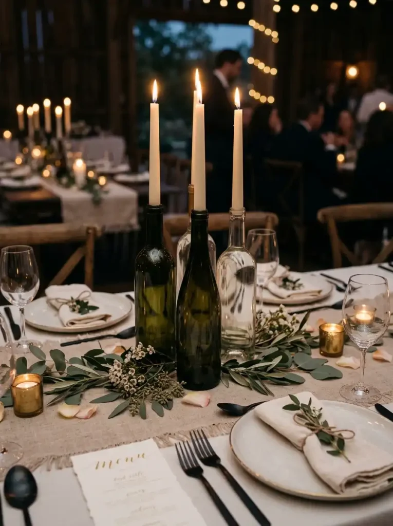 Wine Bottle Candle Holders