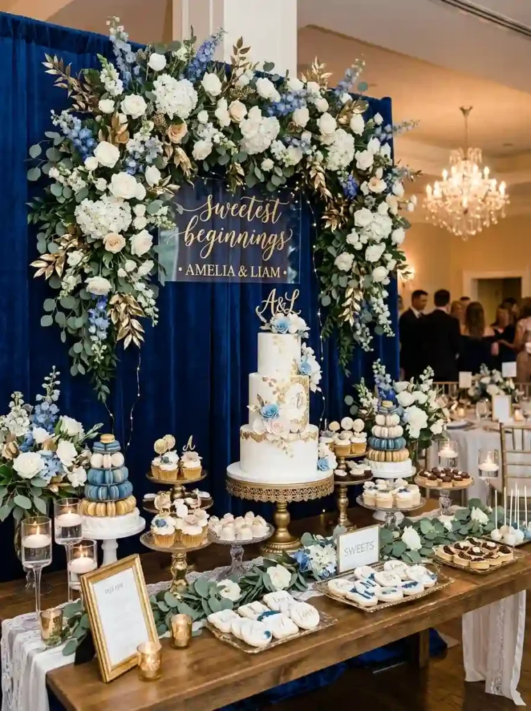 Blue Dessert Table Backdrop