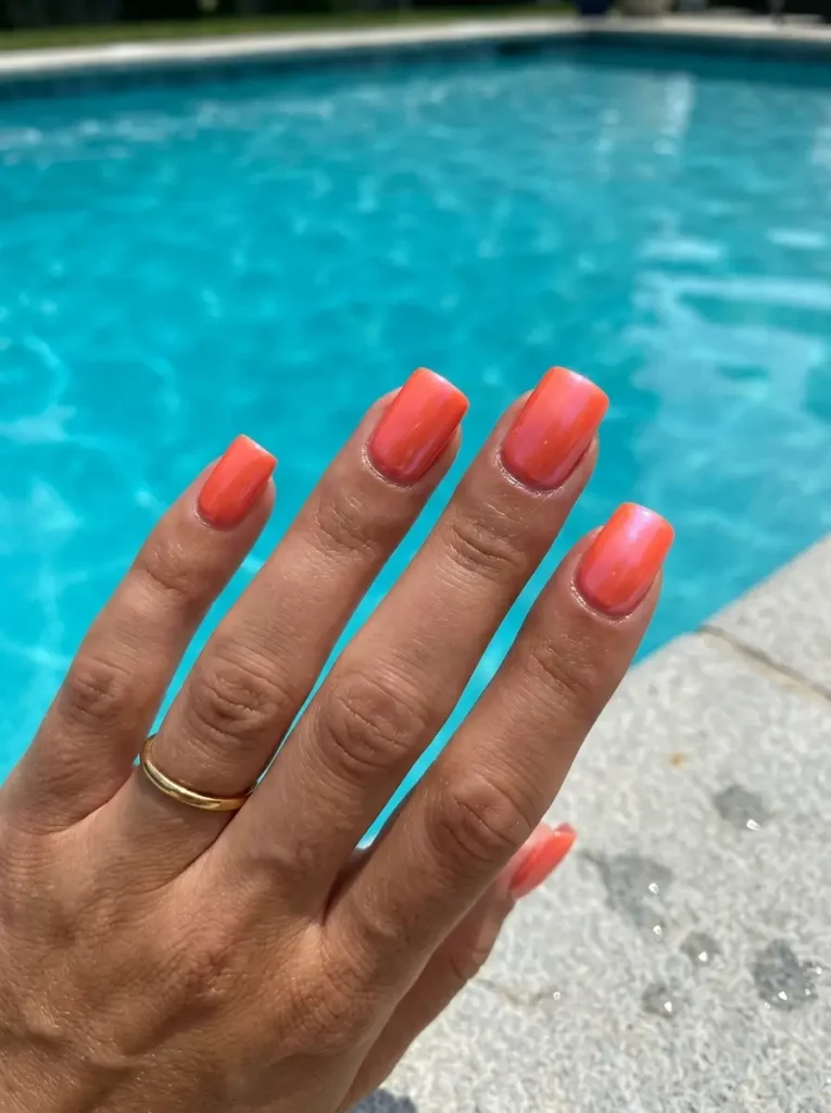 Glazed Coral Nails