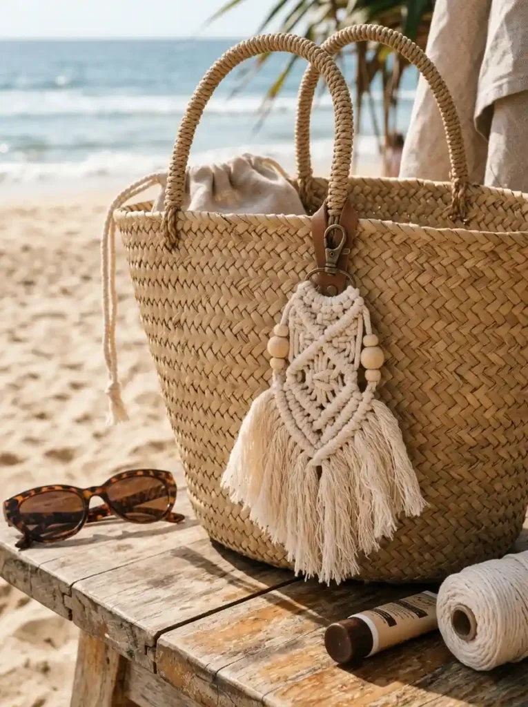 Macramé Beach Tote Charm