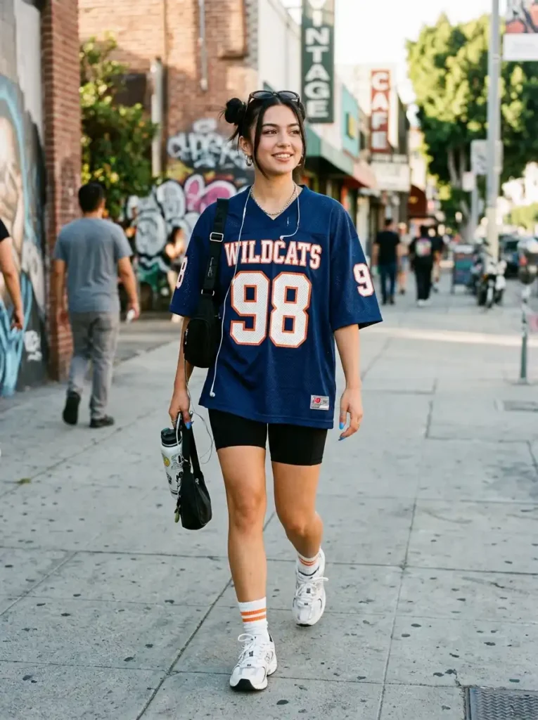Oversized Jersey and Biker Shorts