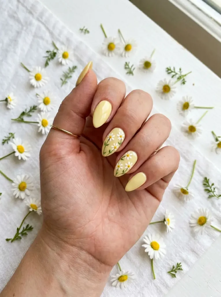 White Daisy Nail Art