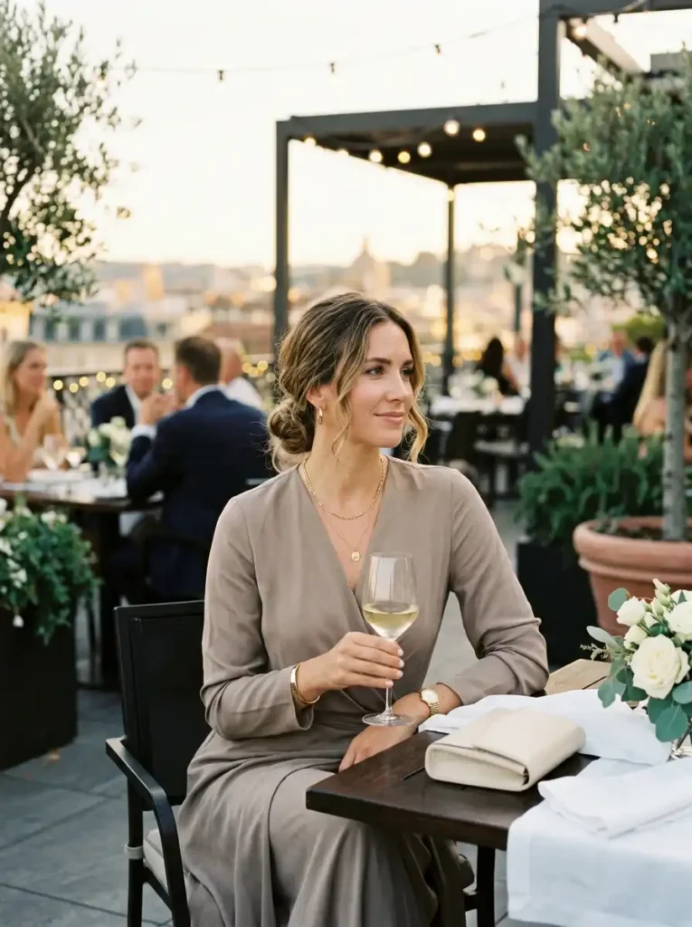 Wrap Dress with Minimalist Accessories