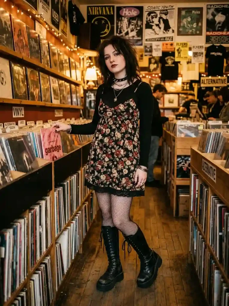 Babydoll Mini Dress + Stomper Boots