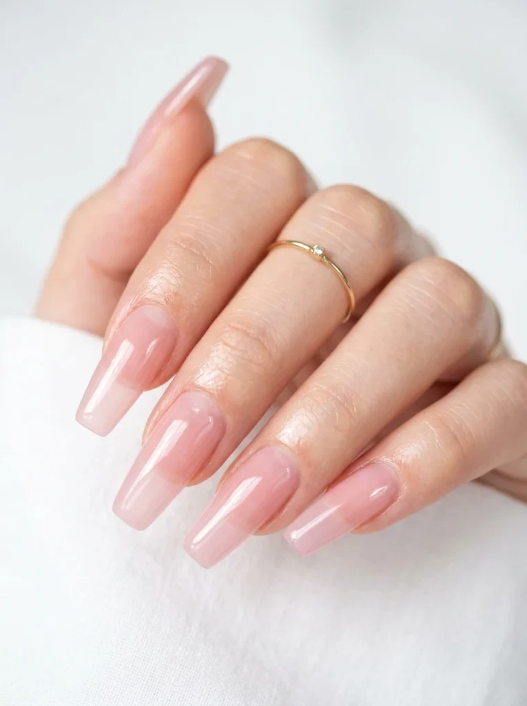 Jelly Sheer Glass Nails — Translucent Brilliance