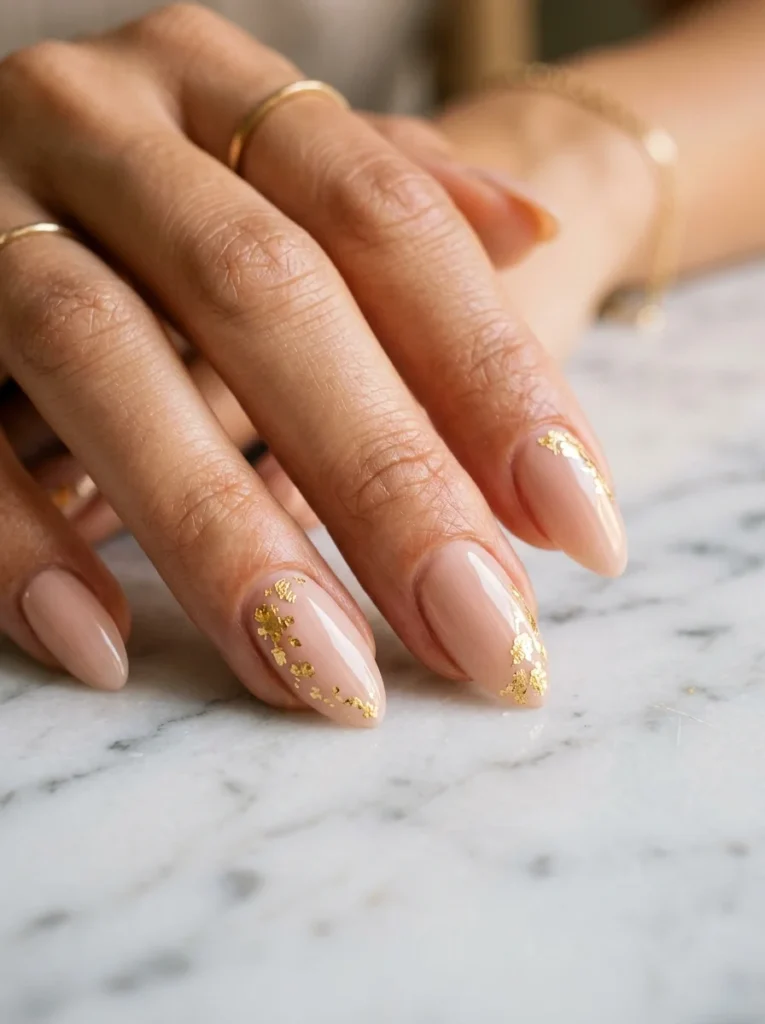 Nude with Gold Foil Accents — Luxe Minimalism Perfected