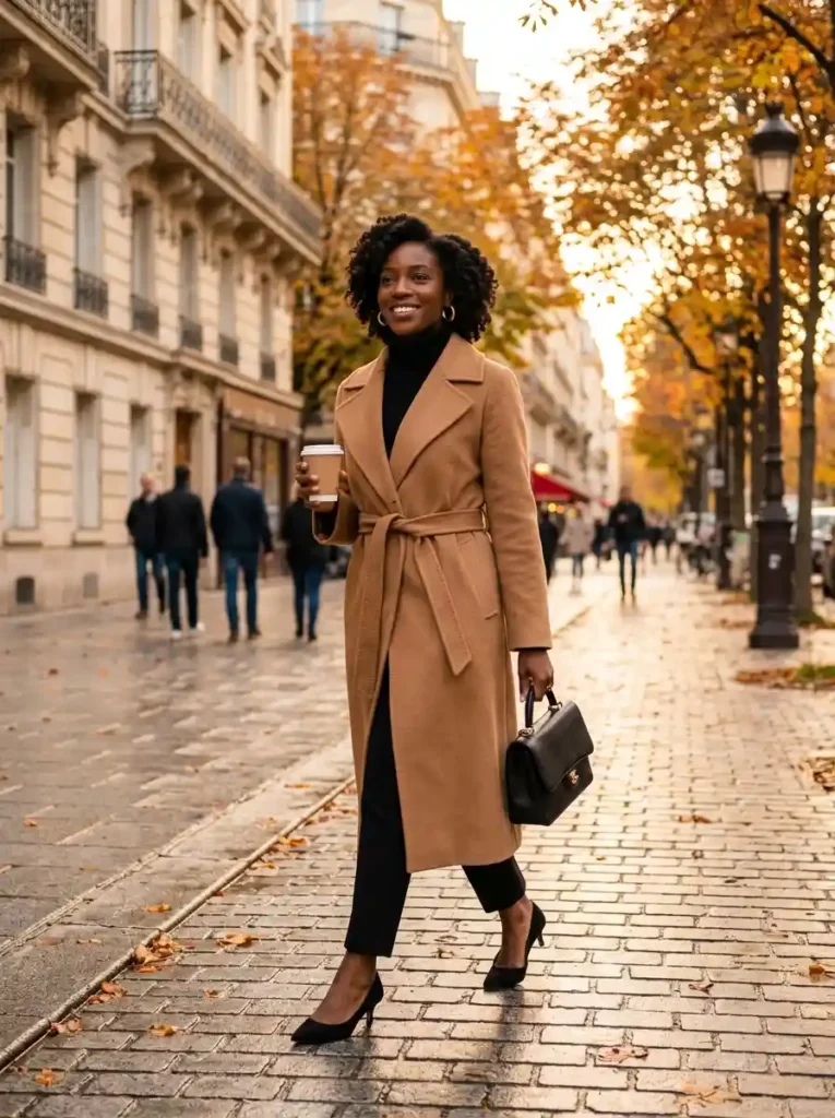 The Camel Coat & Turtleneck Ensemble