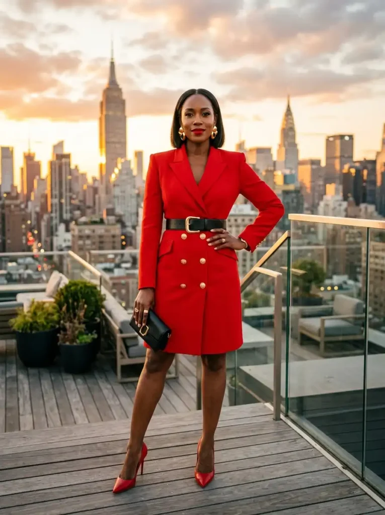 The Red Power Blazer Dress