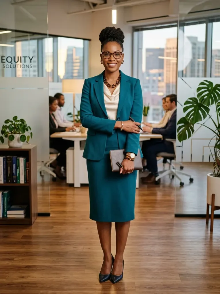 The Teal Midi Skirt Suit