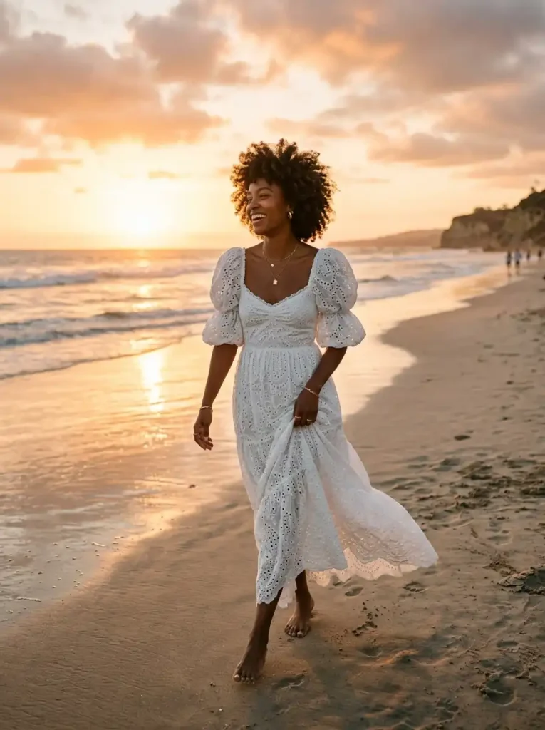 The White Broderie Anglaise Maxi Dress