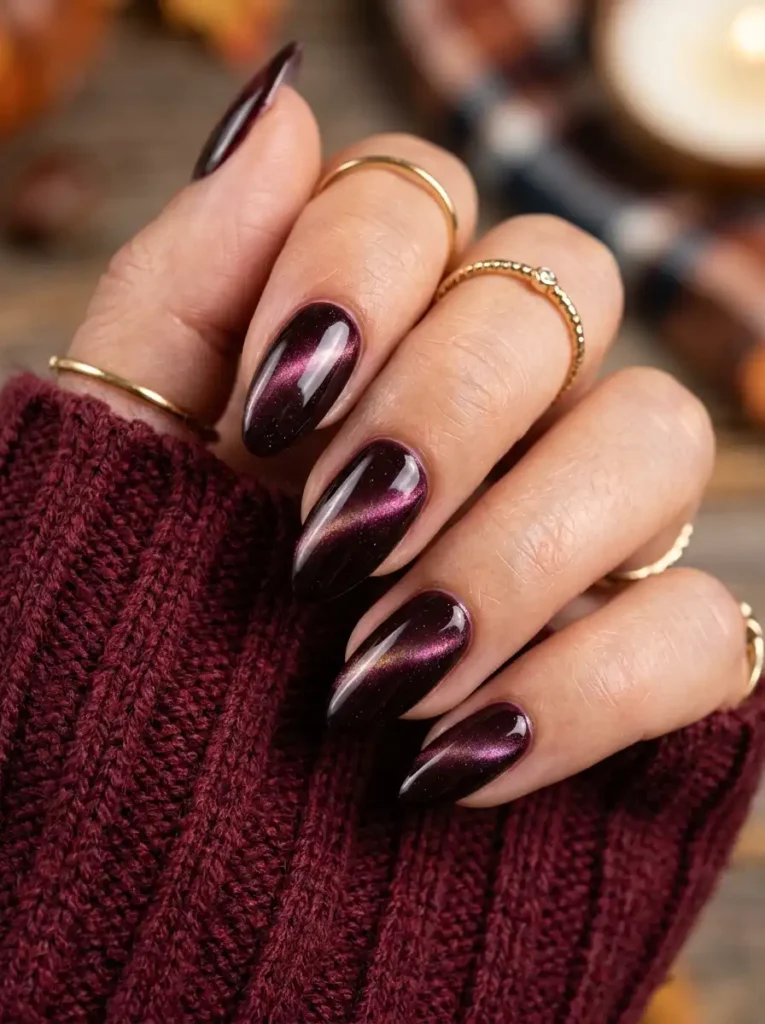 Black Cherry Velvet Nails