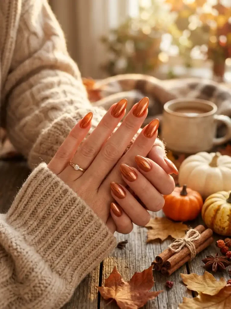 Glazed Pumpkin Spice Nails