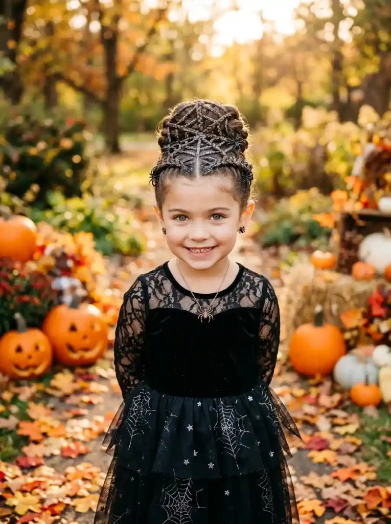 Glitter Spider Web Braided Bun