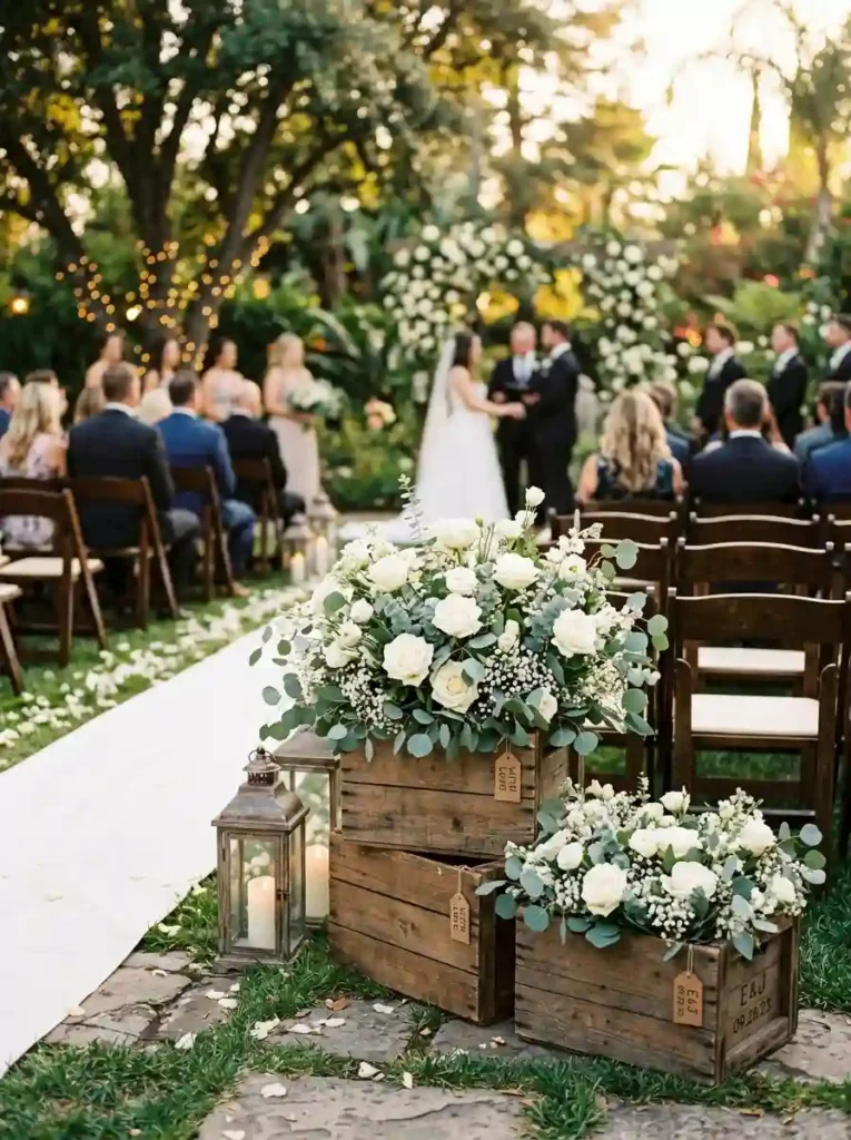 Rustic Wooden Crate Flower Displays