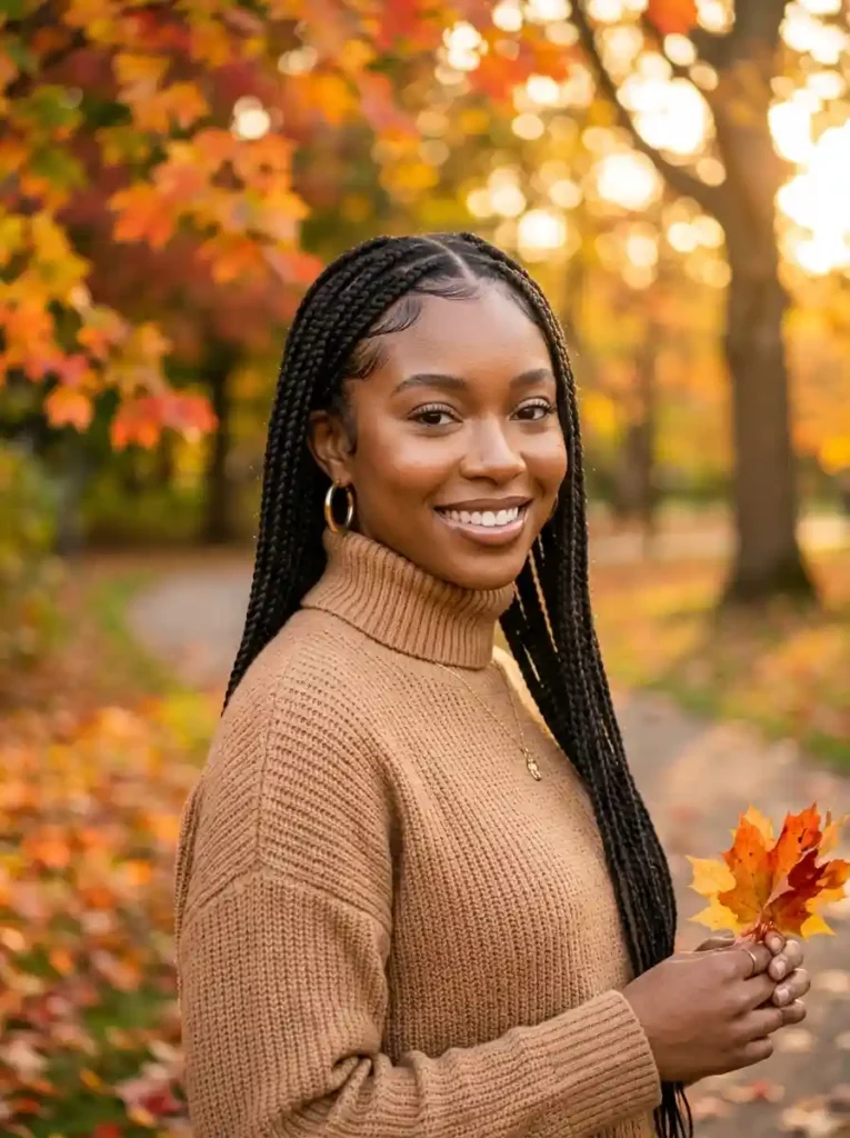 Shoulder-Length Knotless Braids