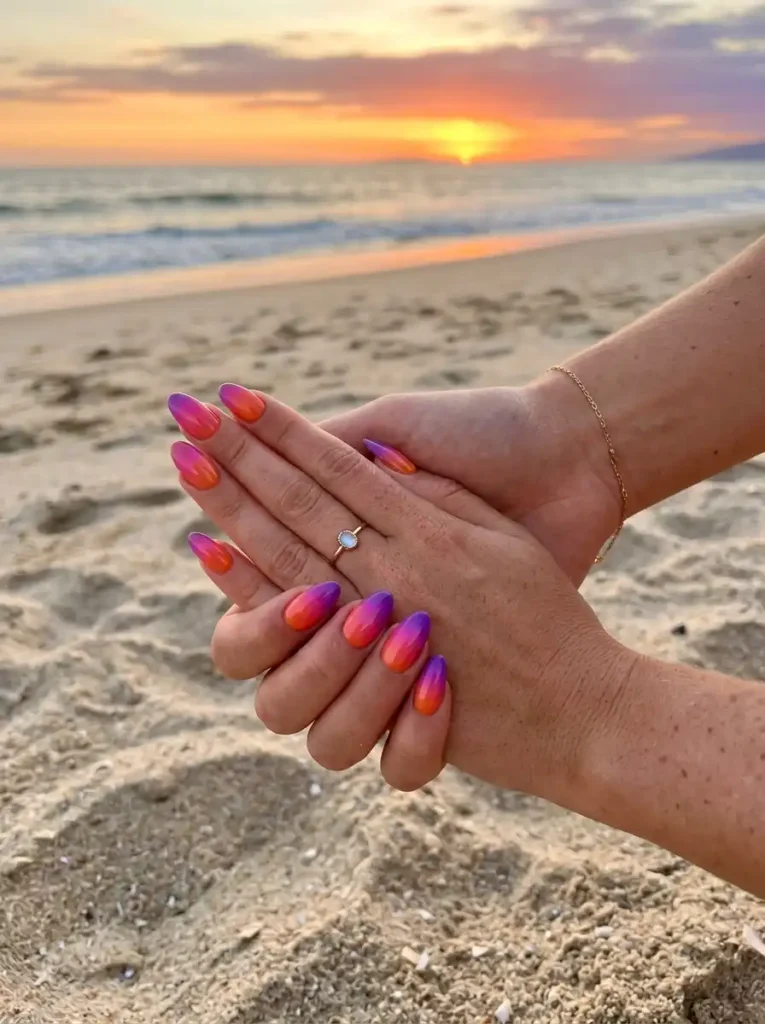Sunset Ombre Nails