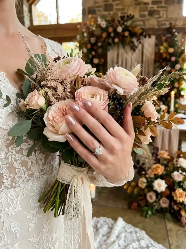 Dusty Rose Chrome Nails