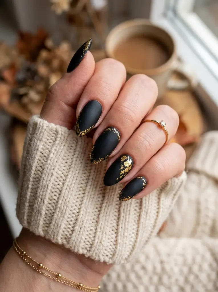 Matte Black with Gold Foil
