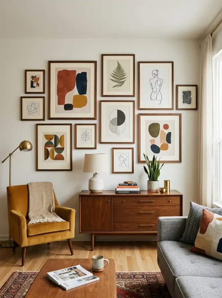 Mixed Mid-Century Gallery Wall
