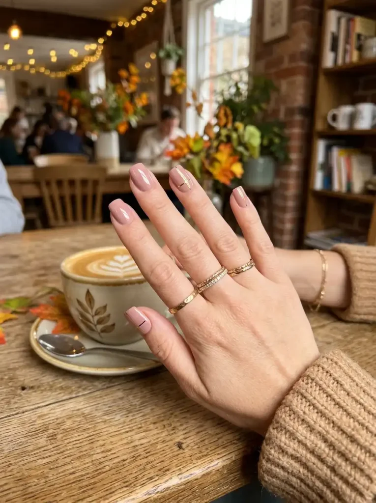 Mocha Pink Minimalist Nails