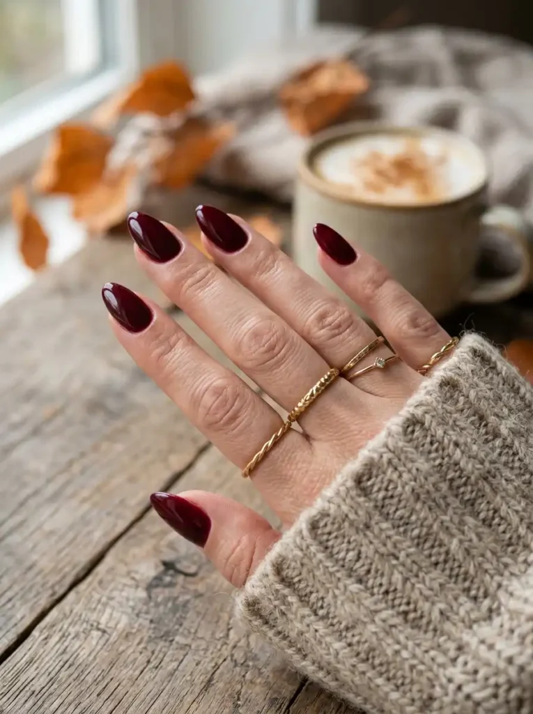 Burgundy Wine Gloss Nails