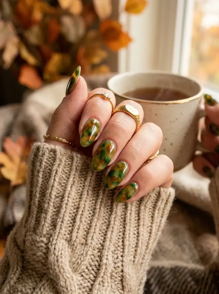 Green Tortoiseshell Nails