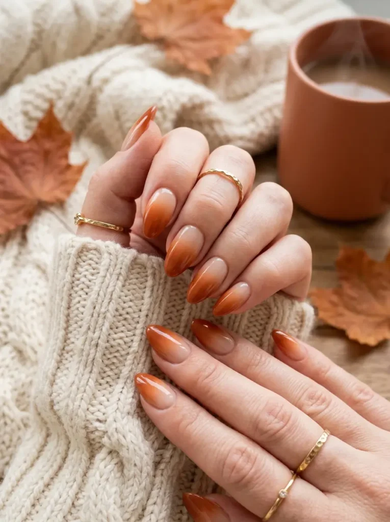 Orange Ombre Fall Nails
