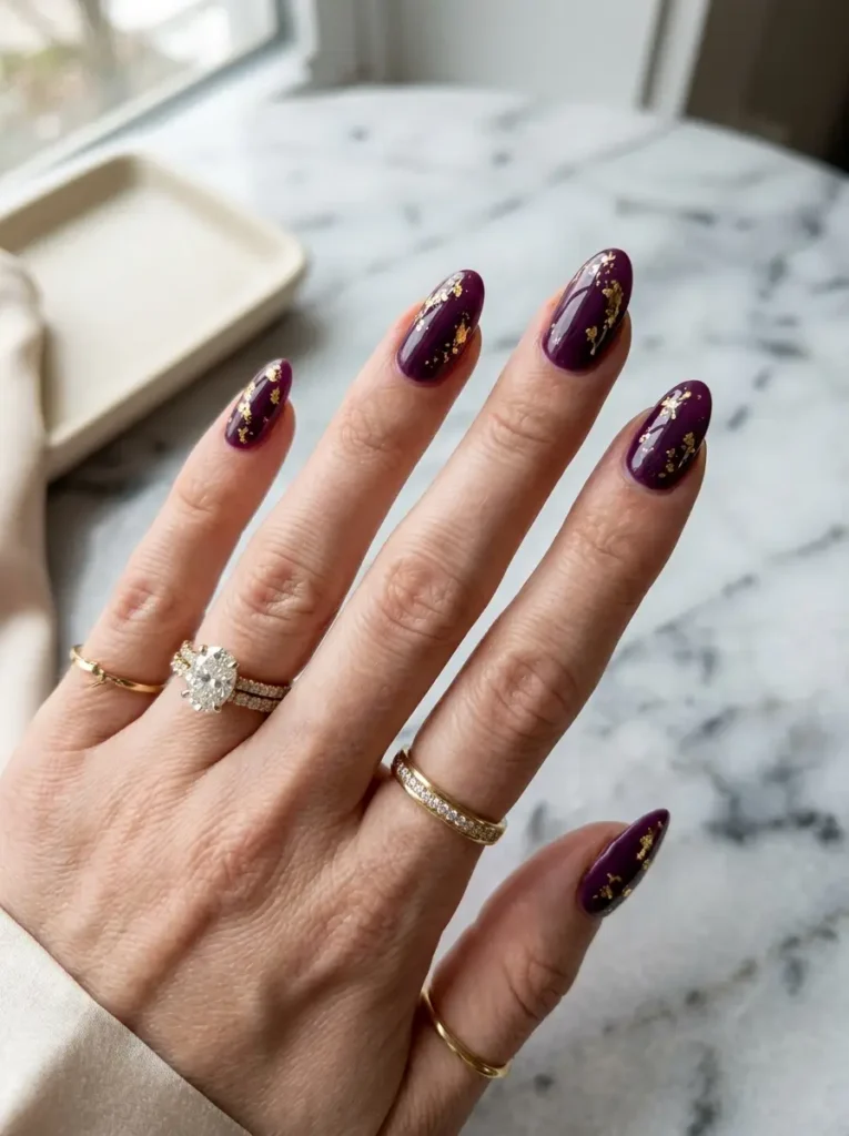  Purple Floral Nail Art