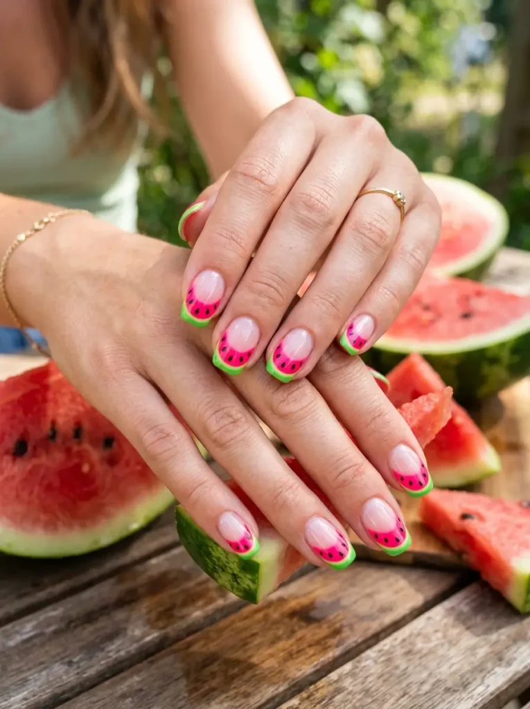 Watermelon French Tips