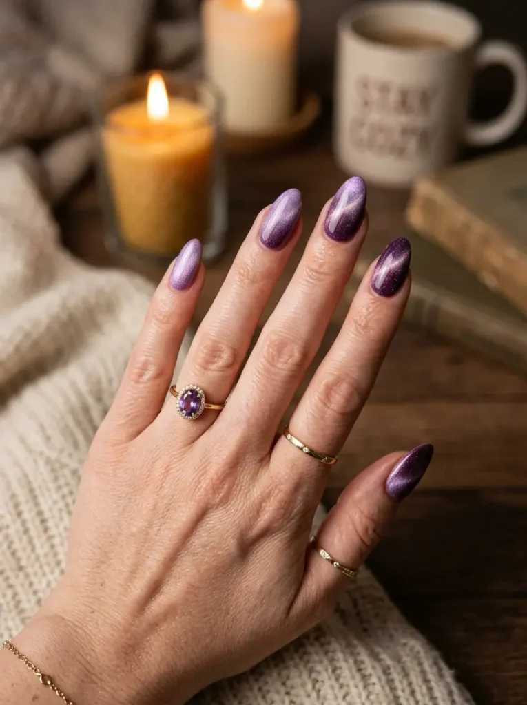  Dark Eggplant Gloss Nails