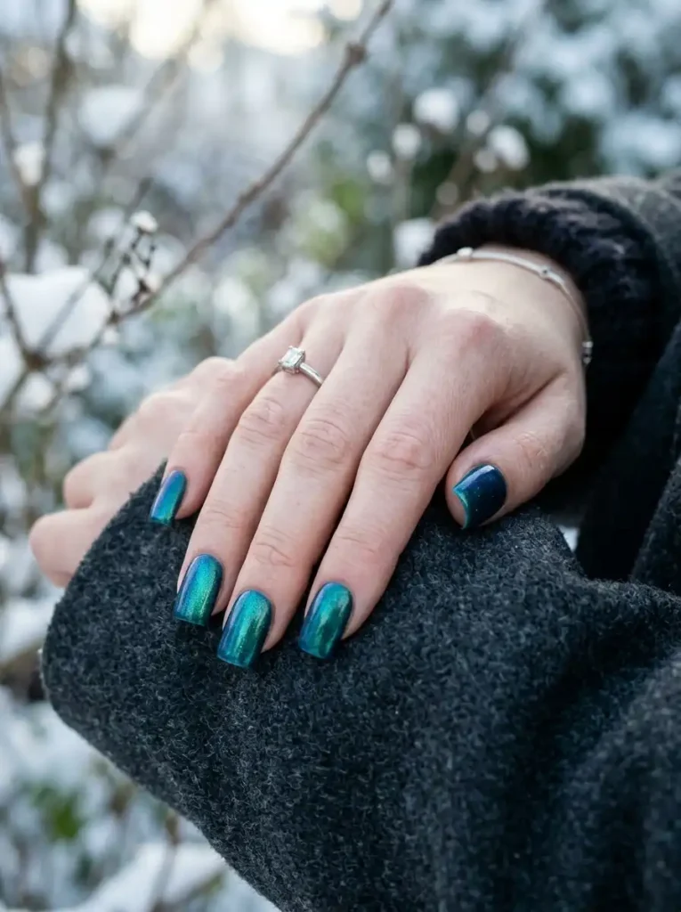 Deep Teal with Pearl Shimmer