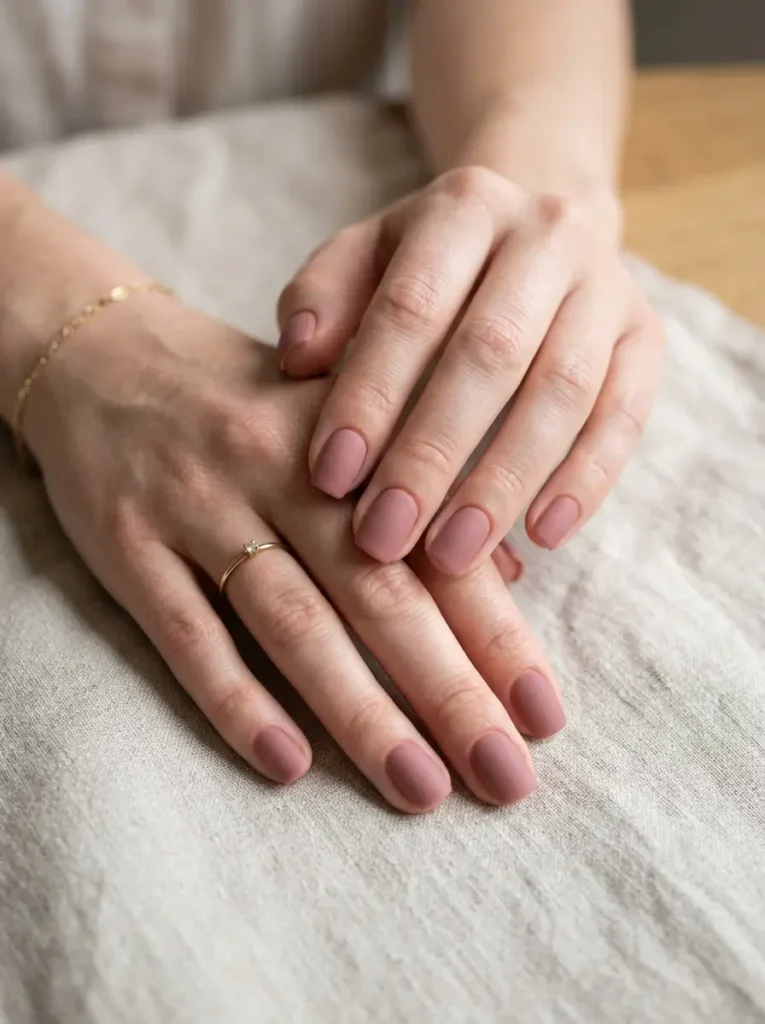  Dusty Rose Minimalist Nails