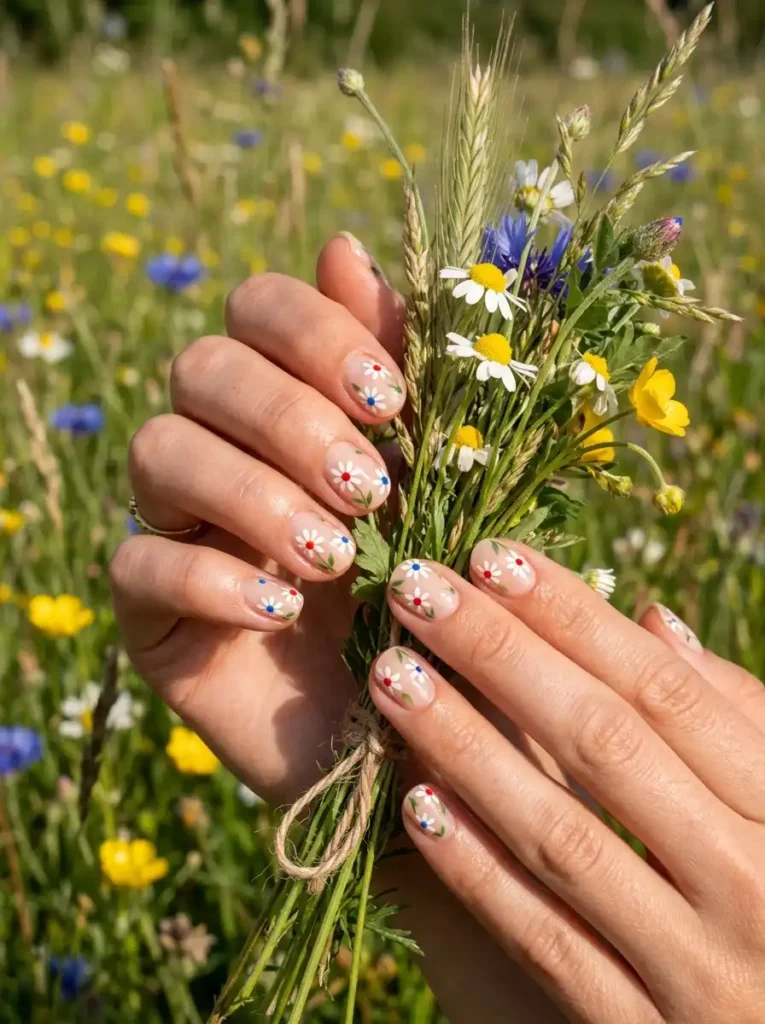  Patriotic Daisy Nail Art