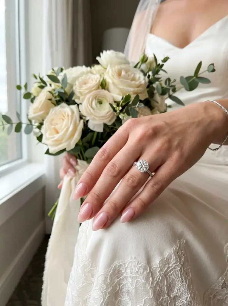  Sheer Pink Bridal Nails