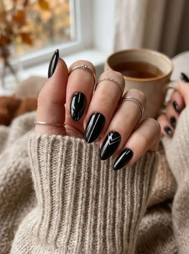 Black Onyx Minimalist Nails