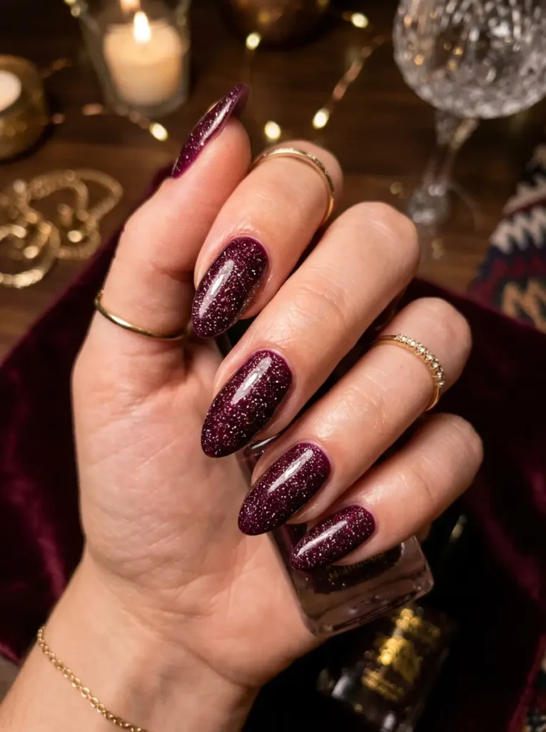 Velvet Bordeaux with Micro Glitter