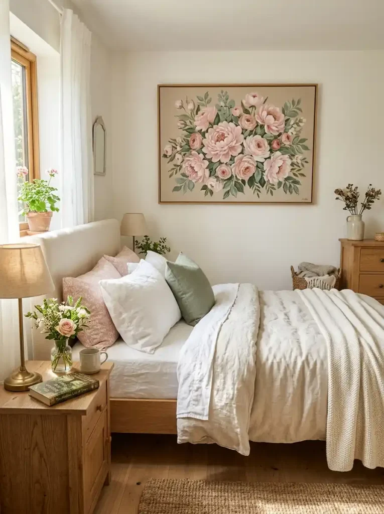 Hand-Painted Floral Canvas
