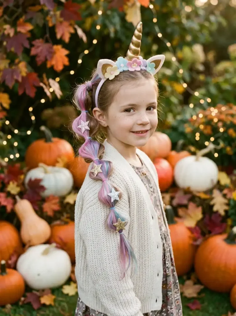 Colorful Unicorn Bubble Ponytail
