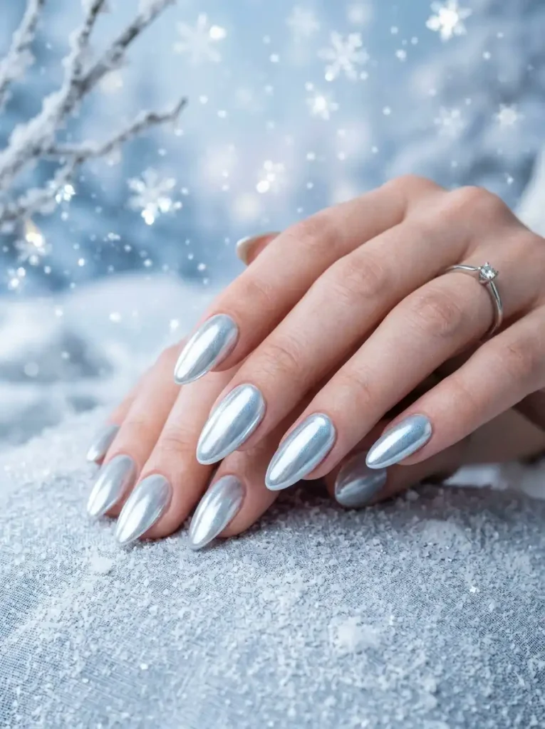  Glazed Frost Chrome Nails