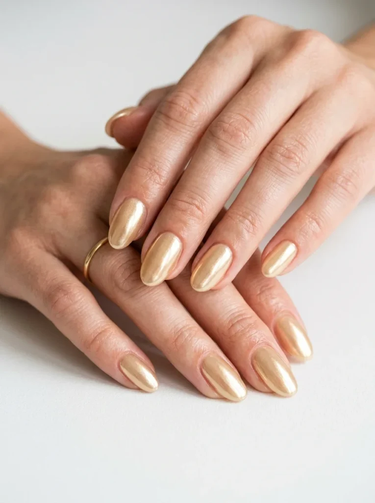 Golden Glazed Donut Nails