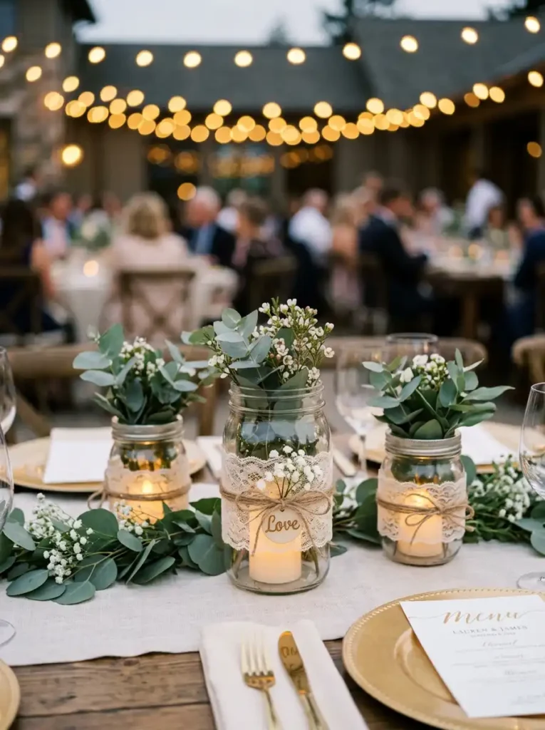 Mason Jar Candle Centerpieces