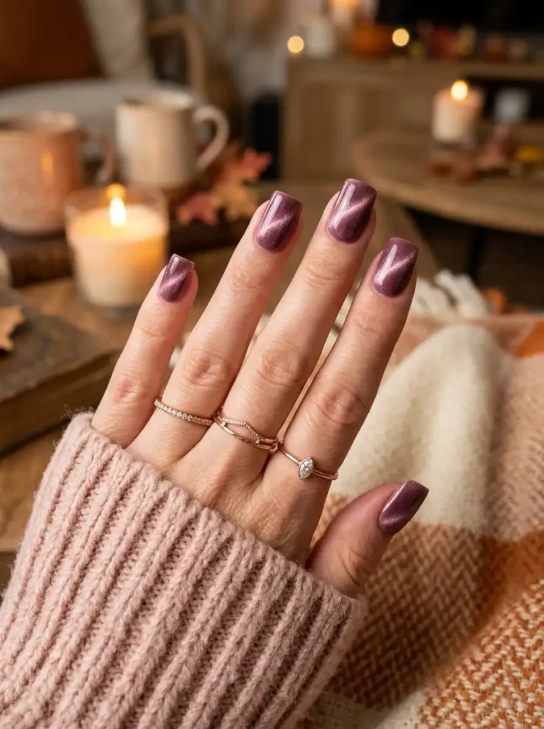 Mauve Velvet Nails