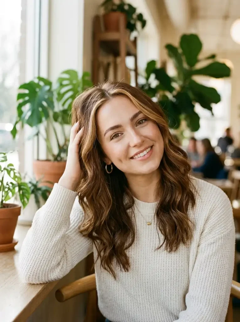 Cinnamon Brown with Face-Framing Highlights