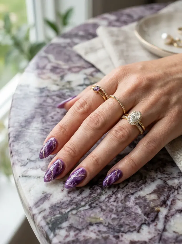  Purple Chrome Mirror Nails